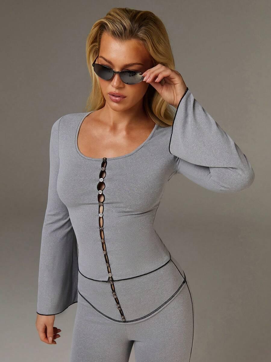 SZARE LEGGINSY CASUAL