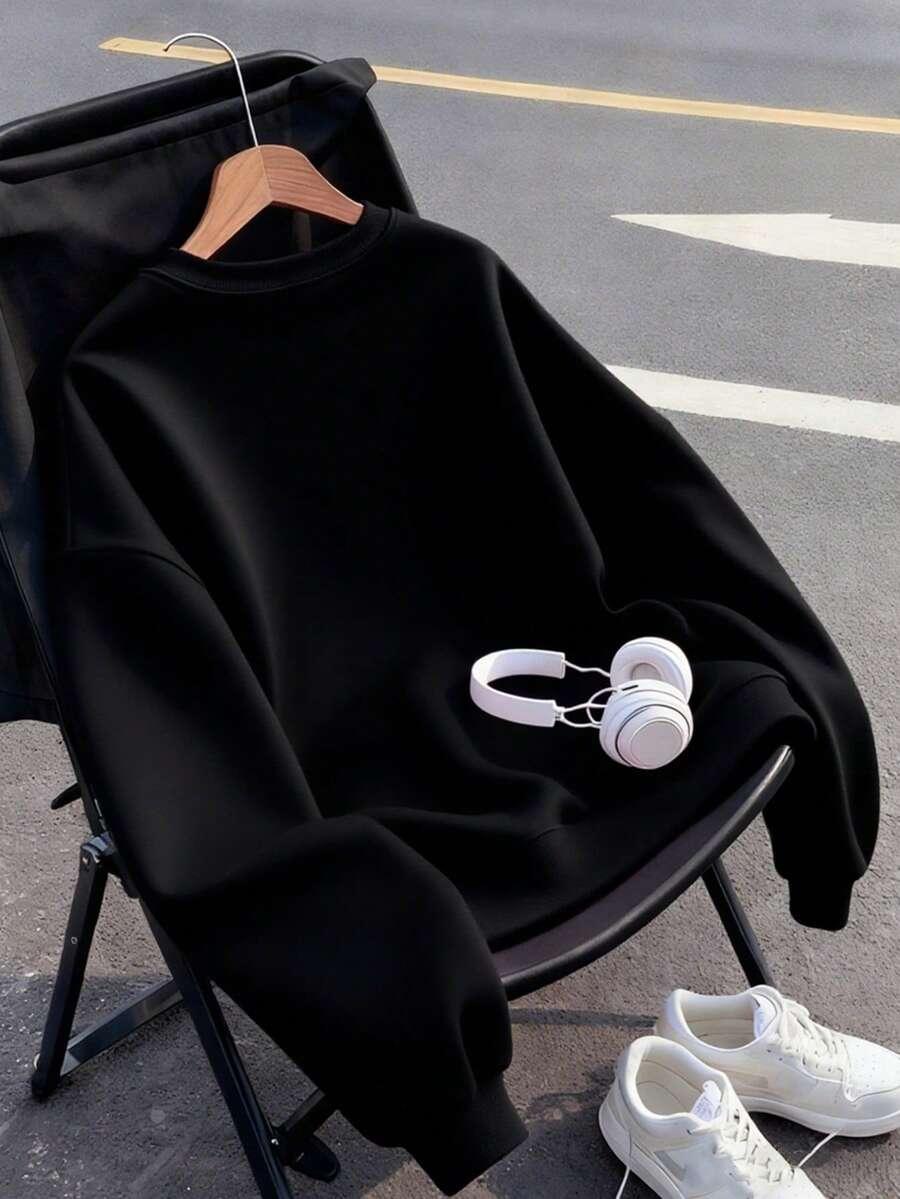 czarna bluza bez kaptura