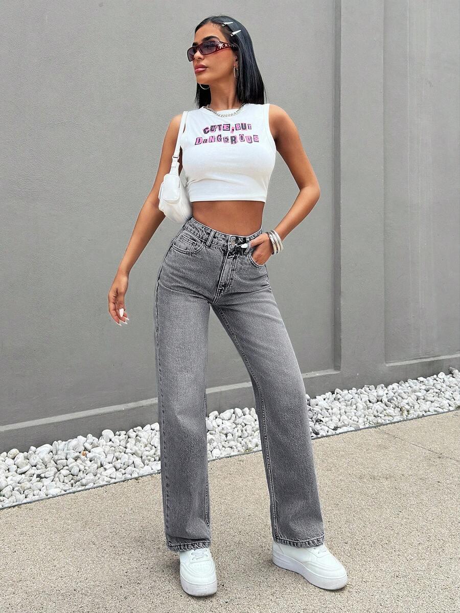szare spodnie jeans