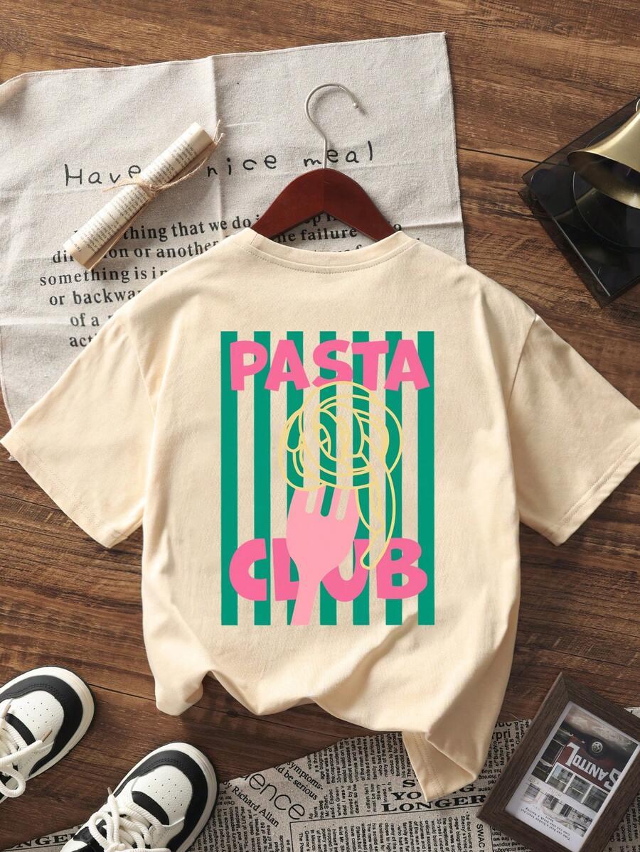 t-shirt okrągły dekolt nadruk