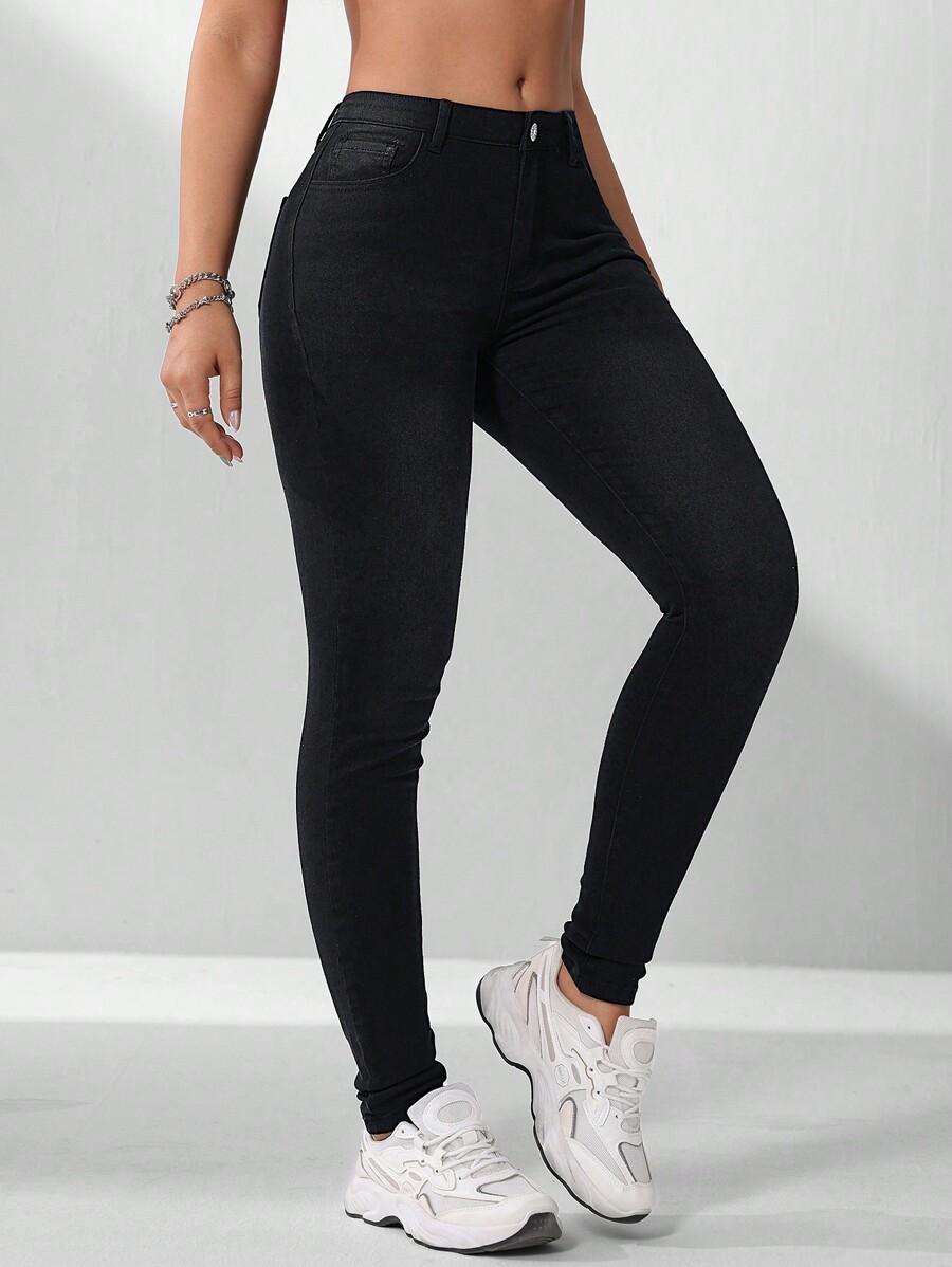 CZARNE SPODNIE JEANS RURKI
