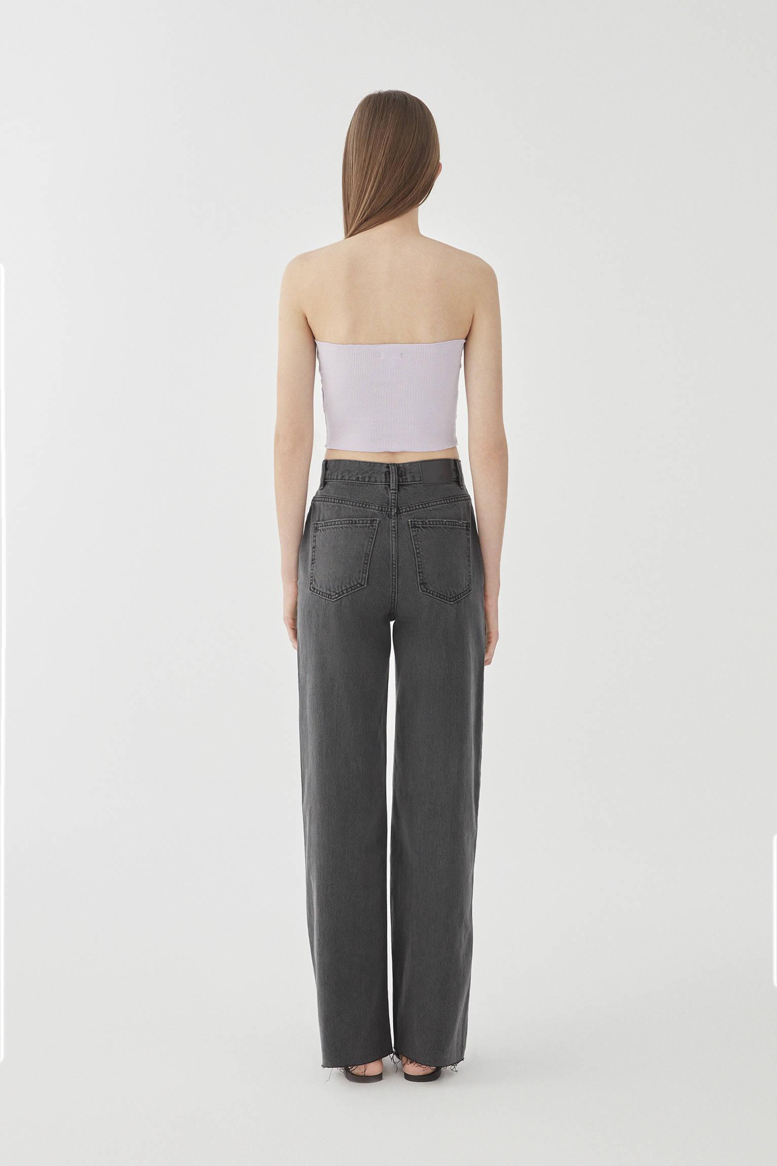 fioletowy prążkowany crop top tuba