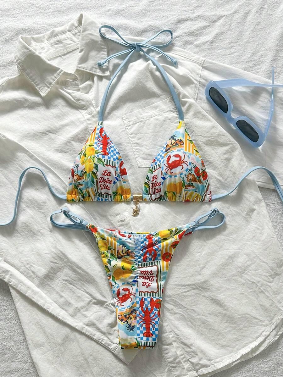 KOLOROWY STRÓJ KĄPIELOWY DWUCZĘŚCIOWY BIKINI