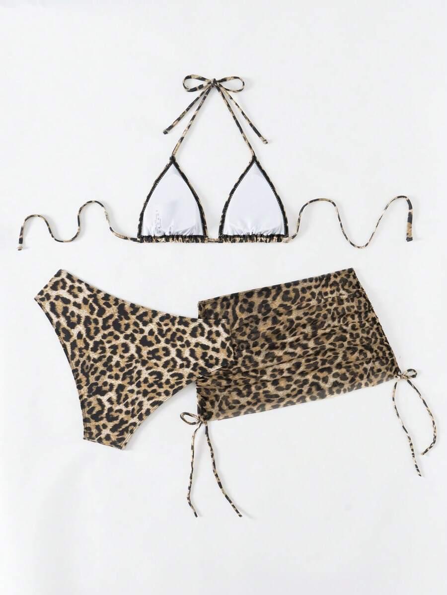 STRÓJ KĄPIELOWY ANIMAL PRINT SARONG KOMPLET