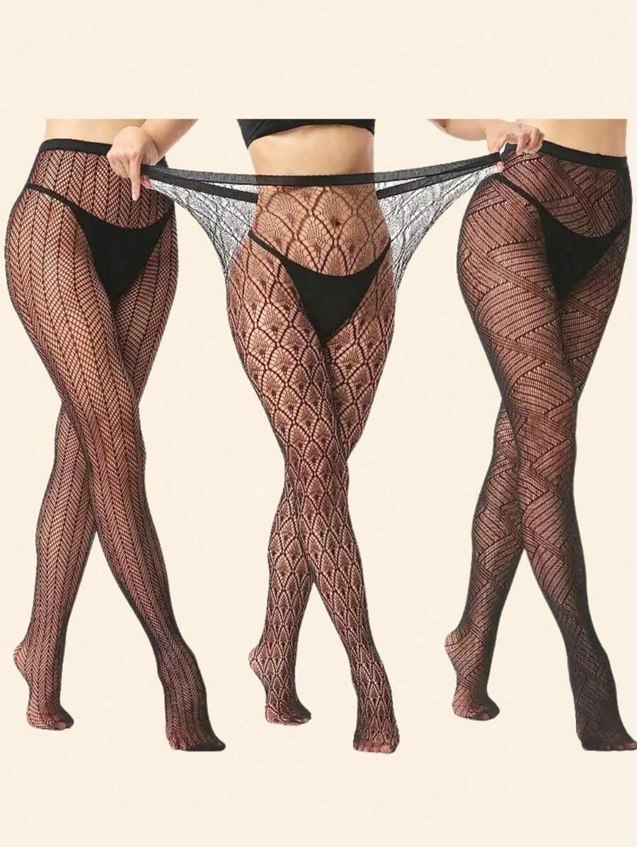 czarne rajstopy kabaretki 3 pack