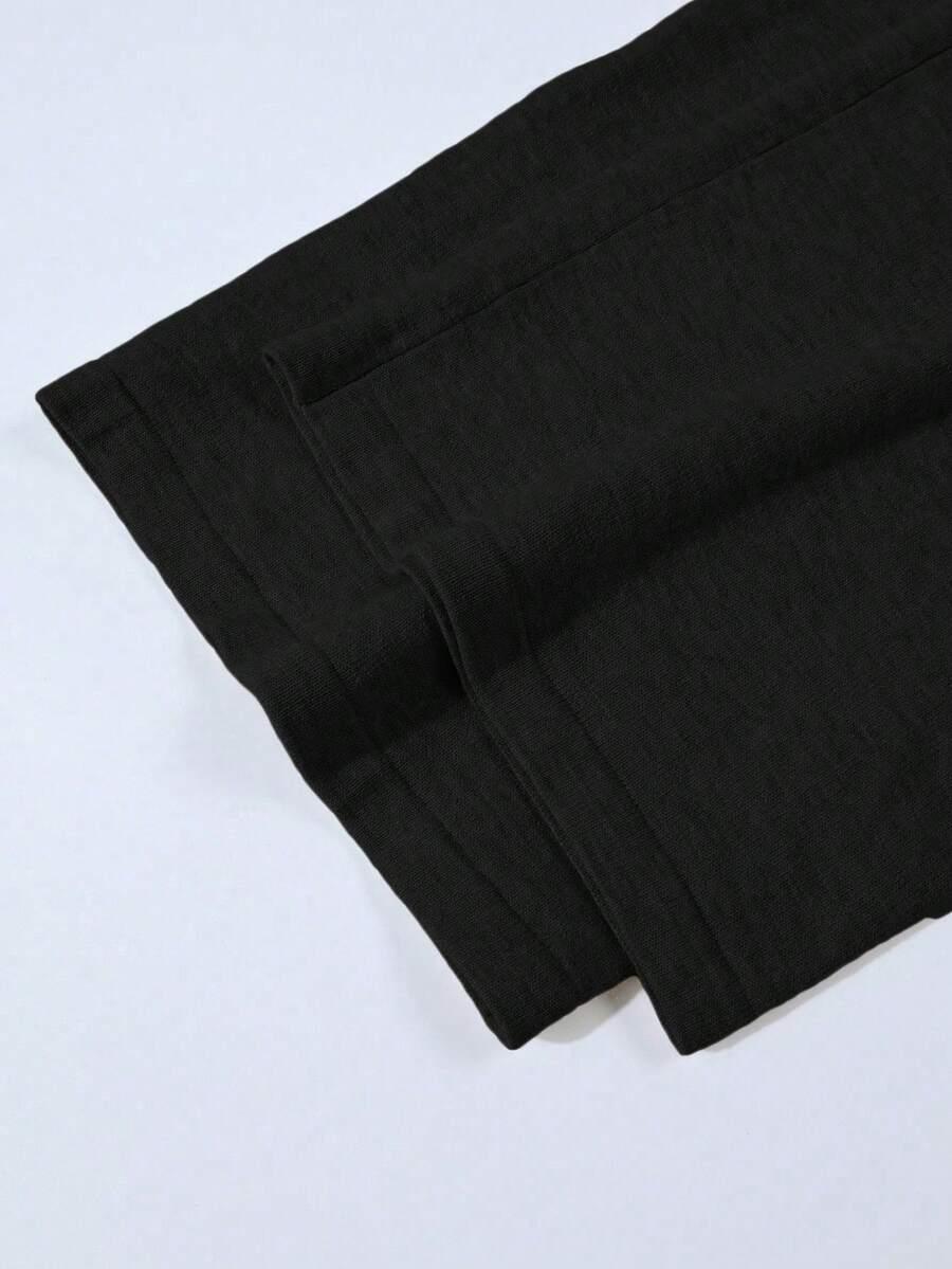 CZARNY KOMPLET SWETER SPODNIE 