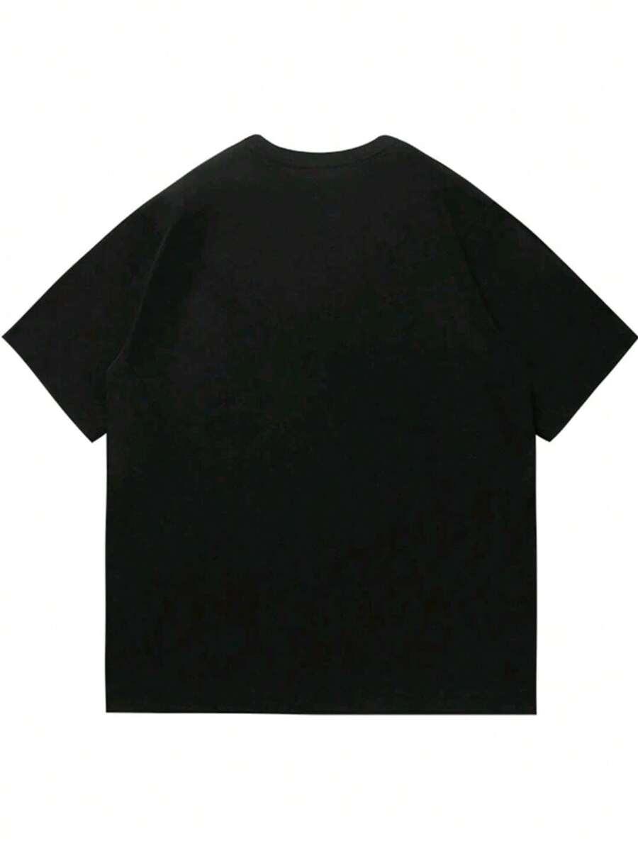 czarny t-shirt guziki 