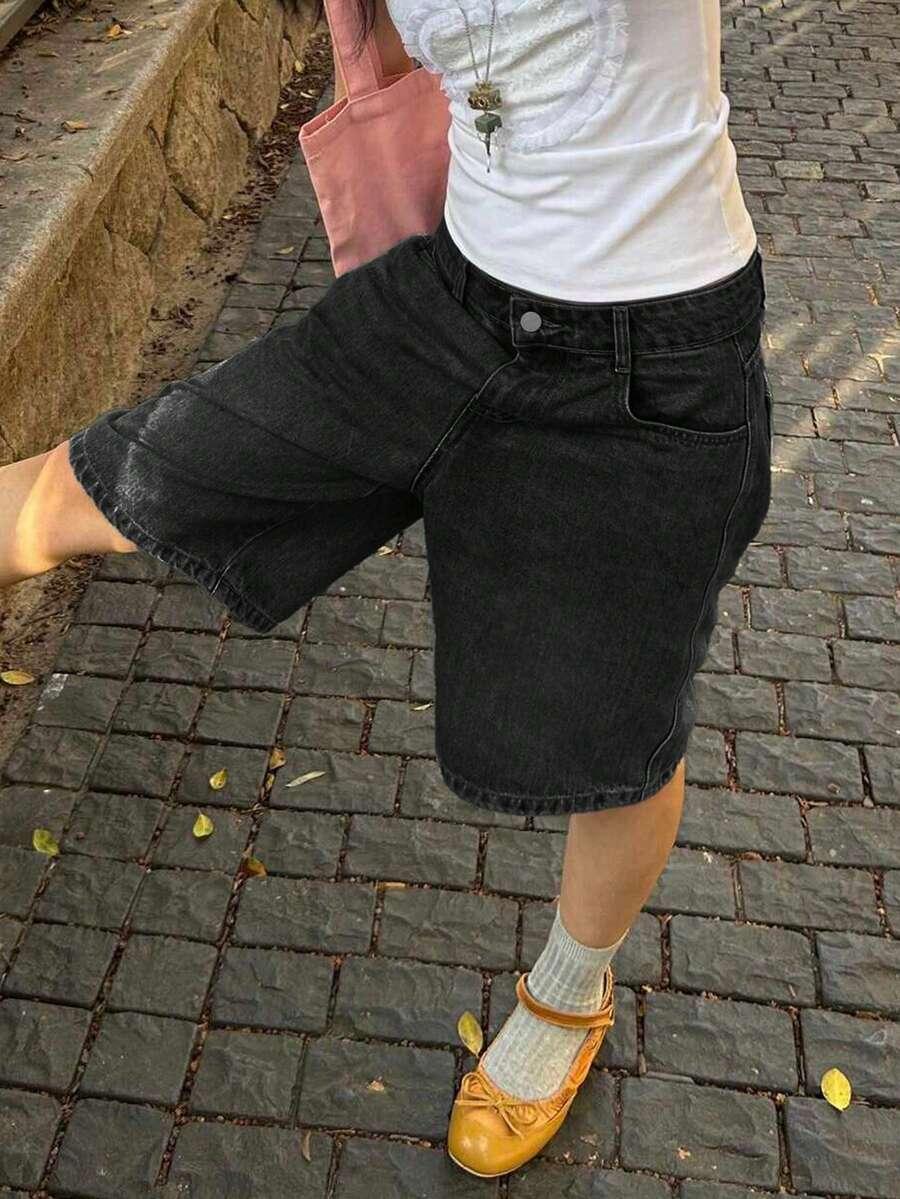 czarne spodenki jeans
