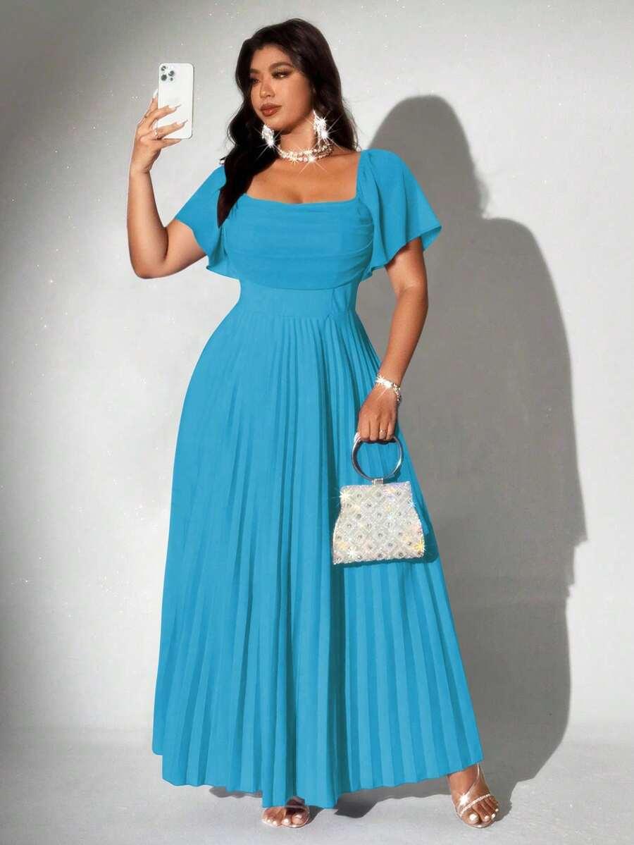 niebieska sukienka maxi