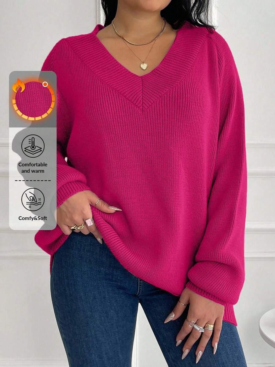 różowy sweter v-neck 