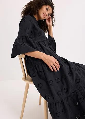 CZARNA MAXI SUKIENKA V-NECK 