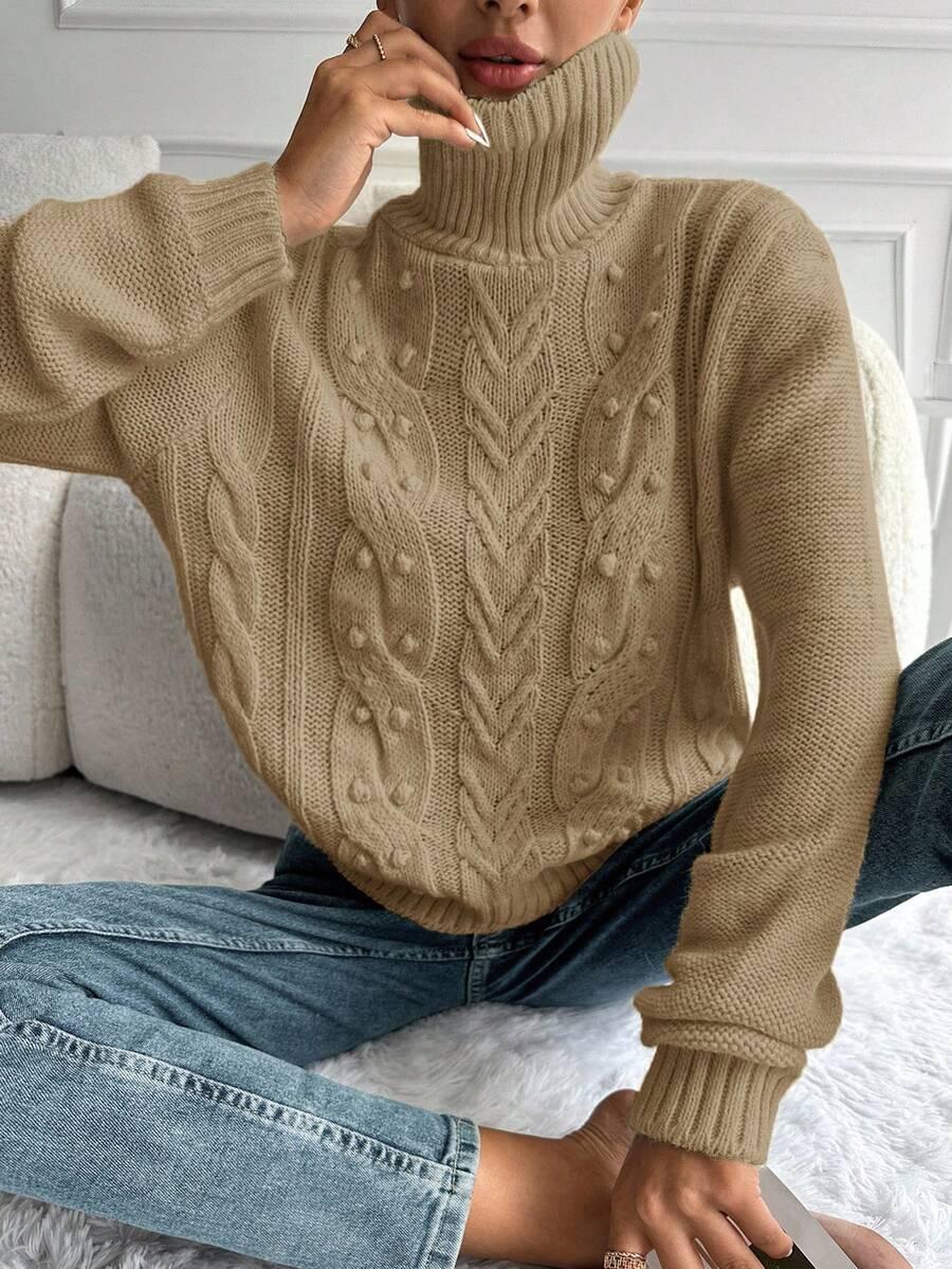 beżowy dzianinowy sweter