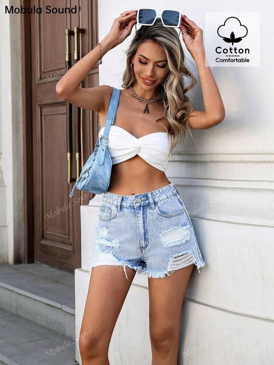 NIEBIESKIE SPODENKI JEANS