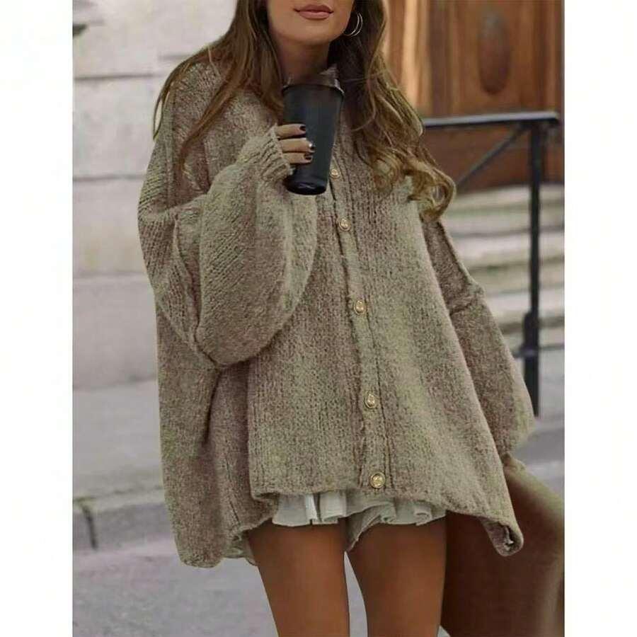 beżowy rozpinany sweter 