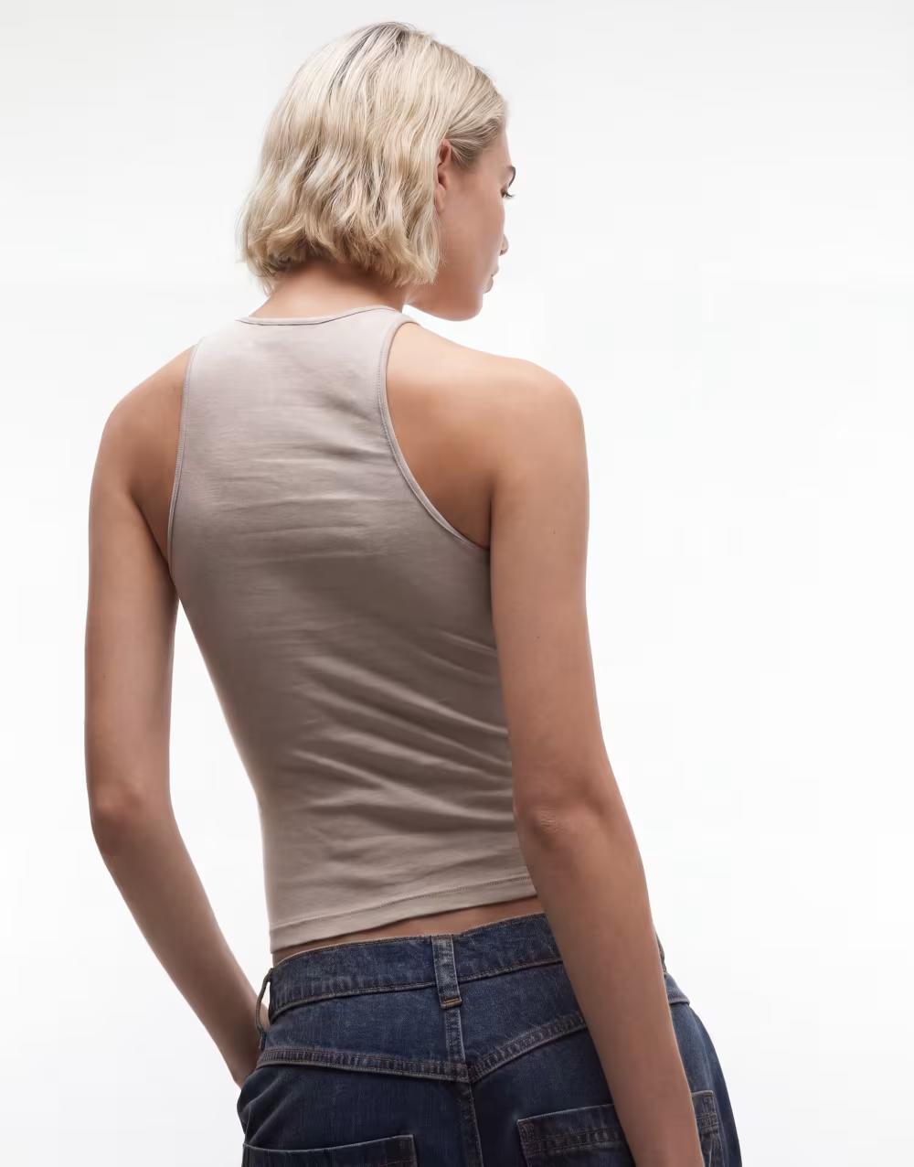 beżowy top casual