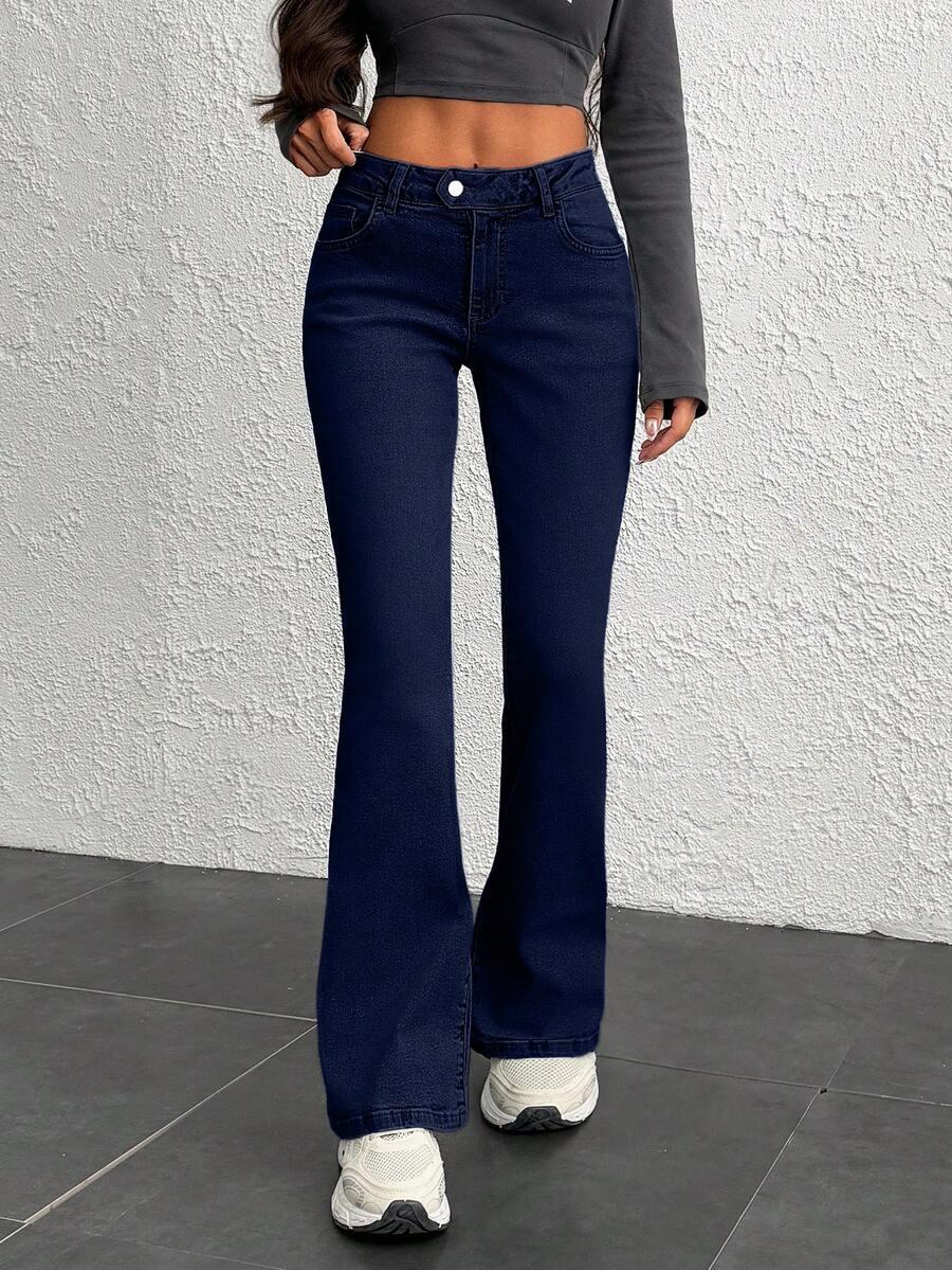 GRANATOWE SPODNIE JEANS