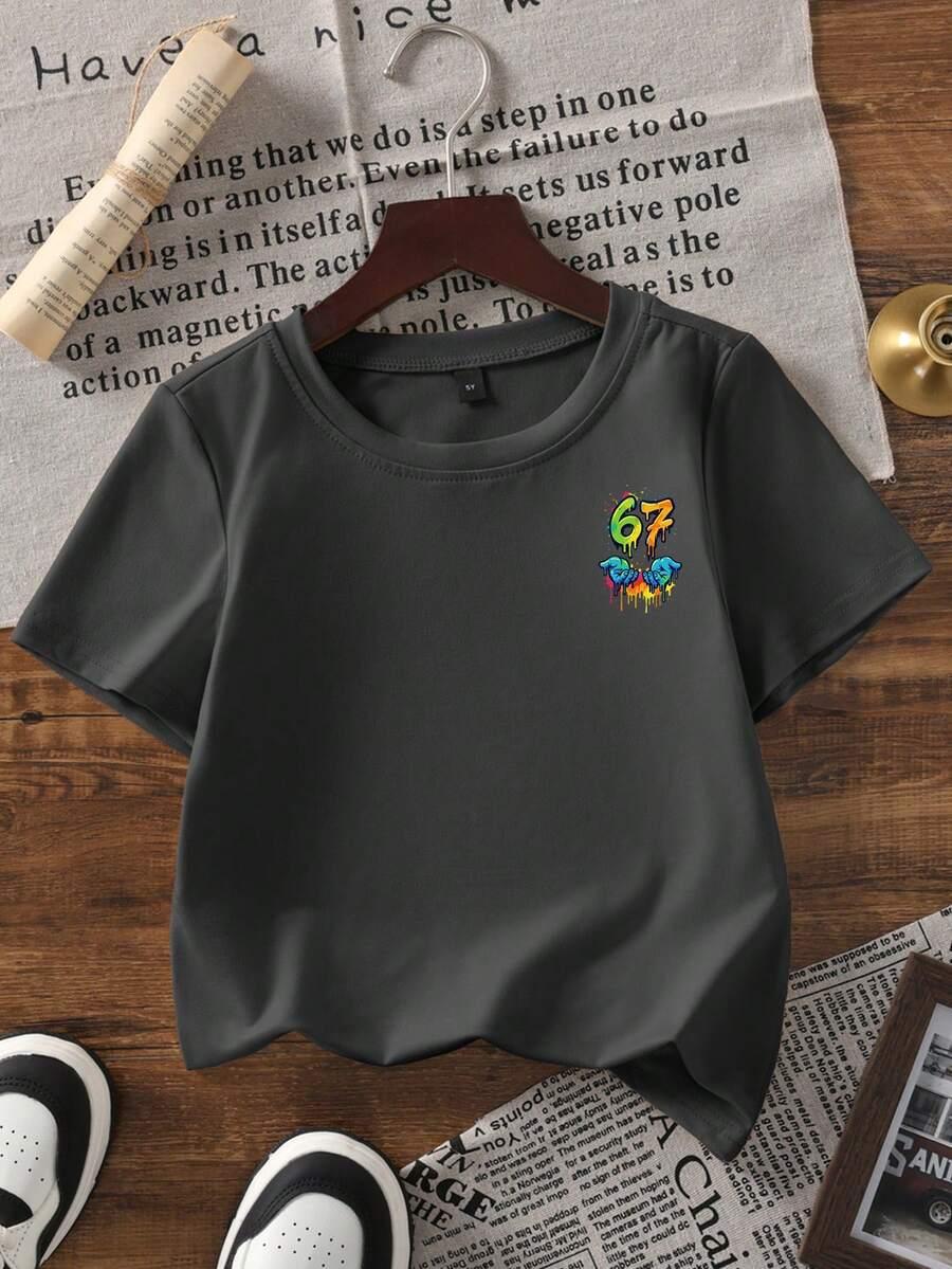 szary t-shirt nadruk