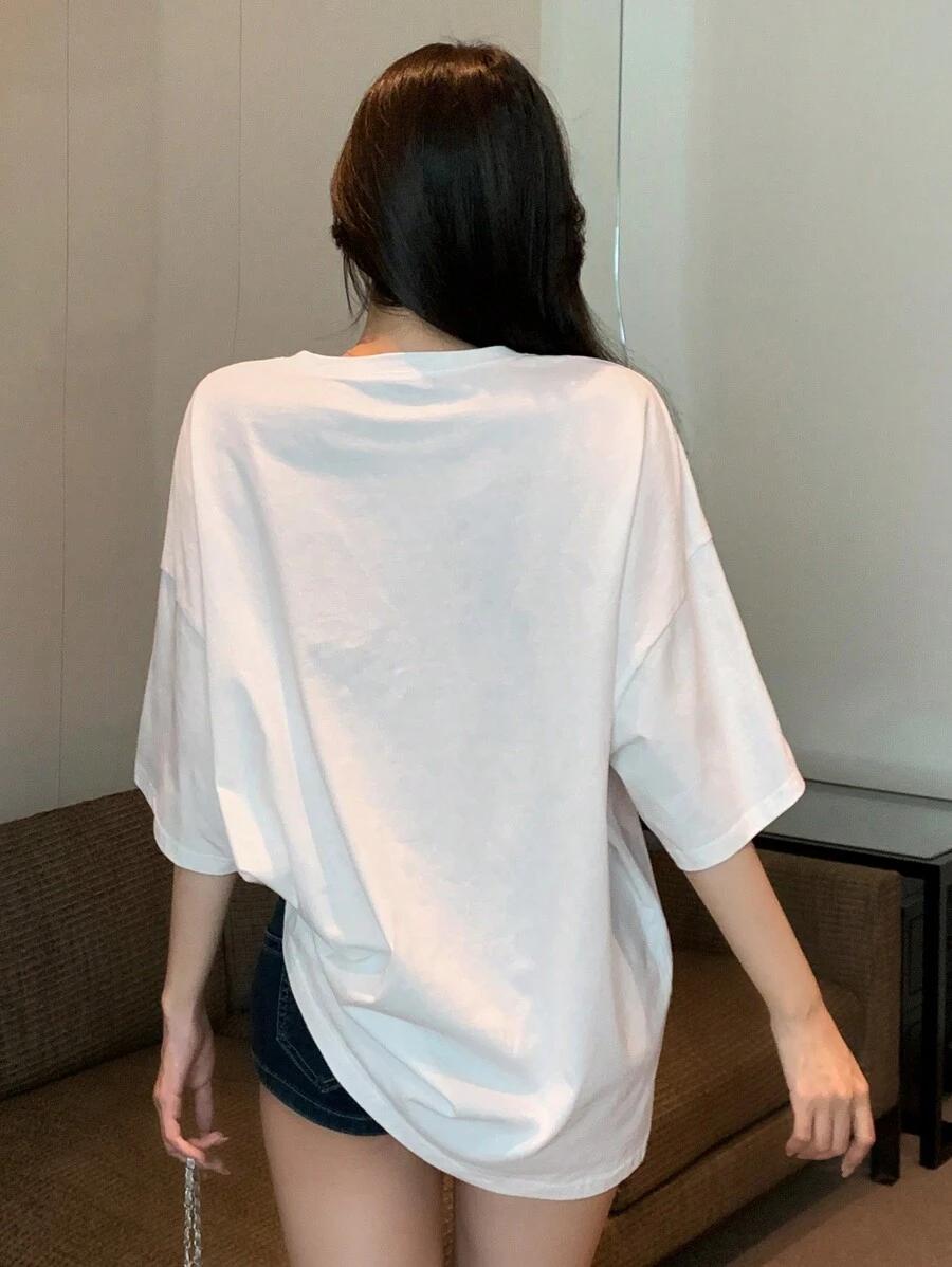 biały t-shirt oversize