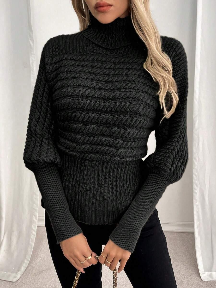 czarny sweter golf 