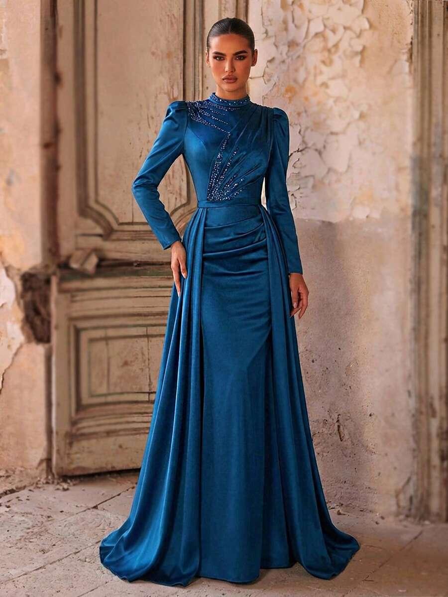 NIEBIESKA MAXI SUKIENKA