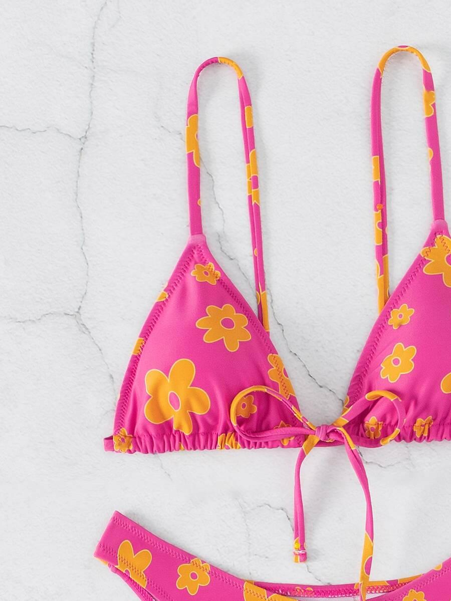 komplet bikini wzór kwiaty
