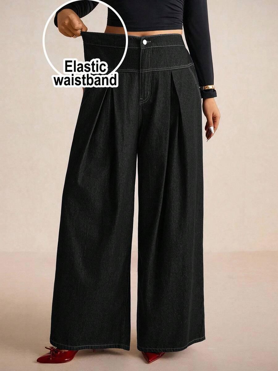 CZARNE SPODNIE JEANS 
