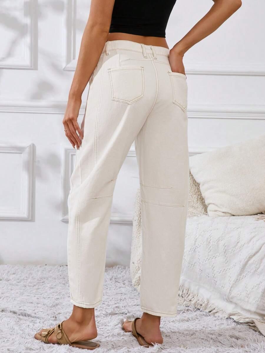 BIAŁE SPODNIE JEANS