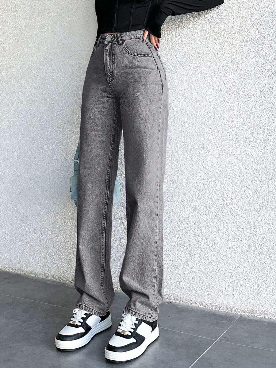 SZARE SPODNIE JEANS 