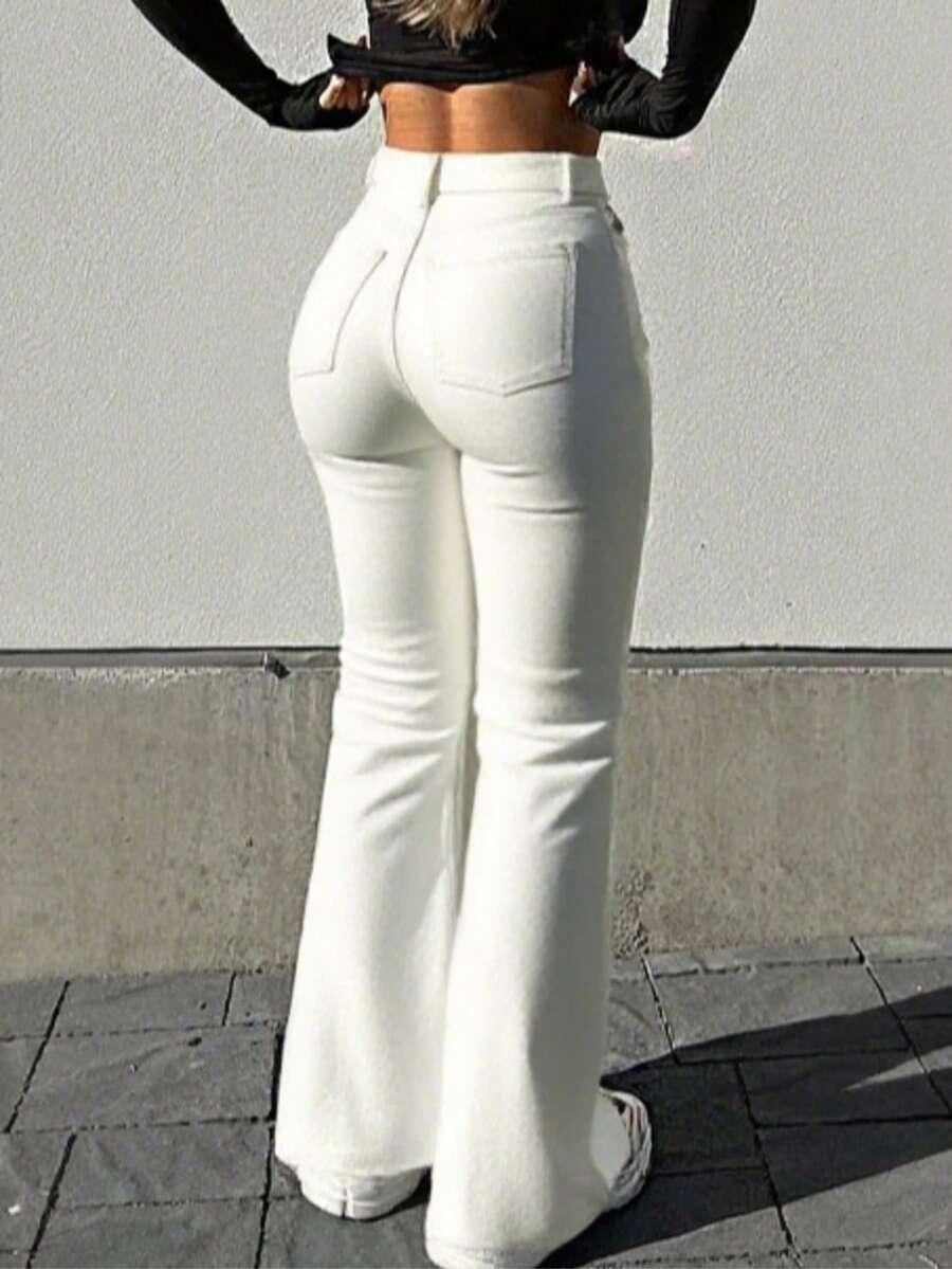 BIAŁE SPODNIE JEANS