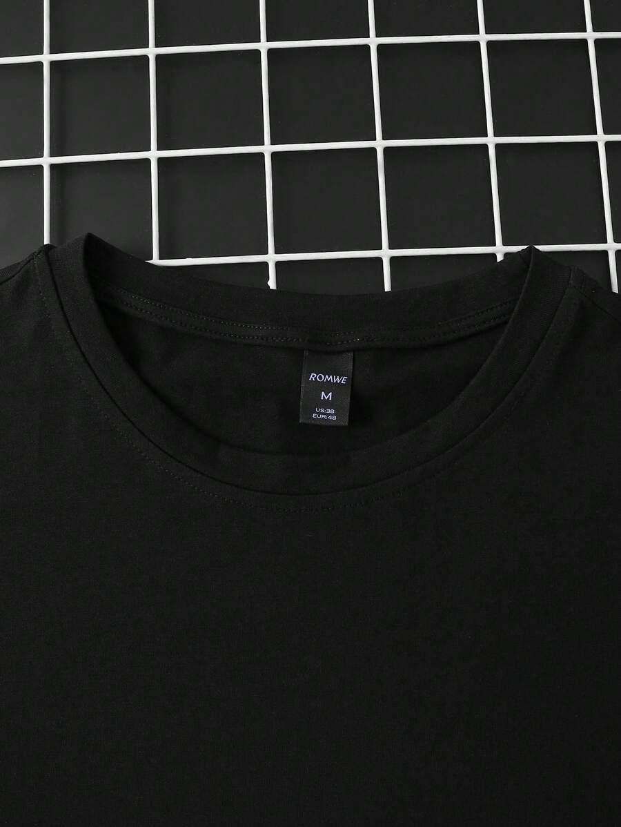 czarny t-shirt krótki rękaw