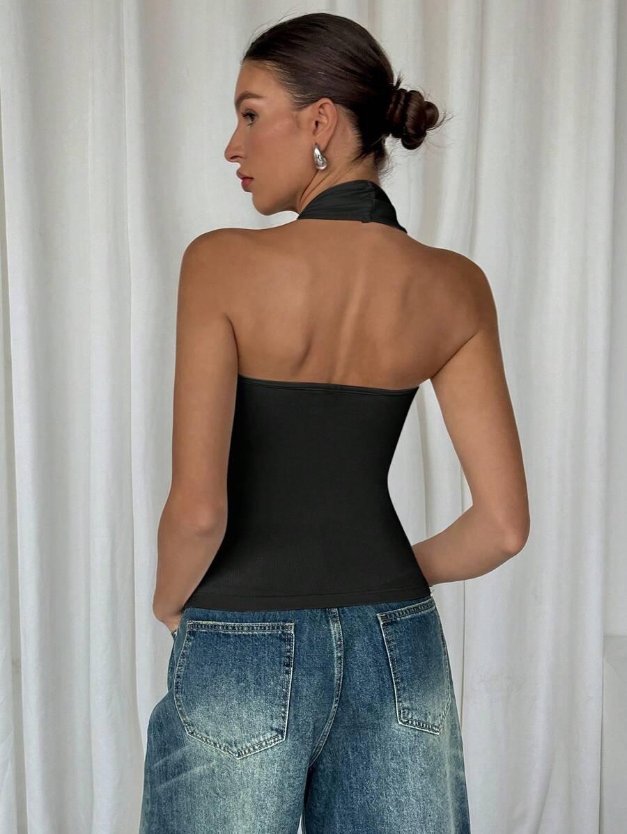 CZARNY TOP CASUAL