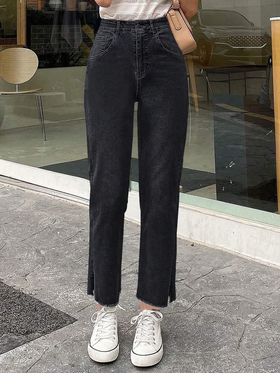 CZARNE SPODNIE JEANS