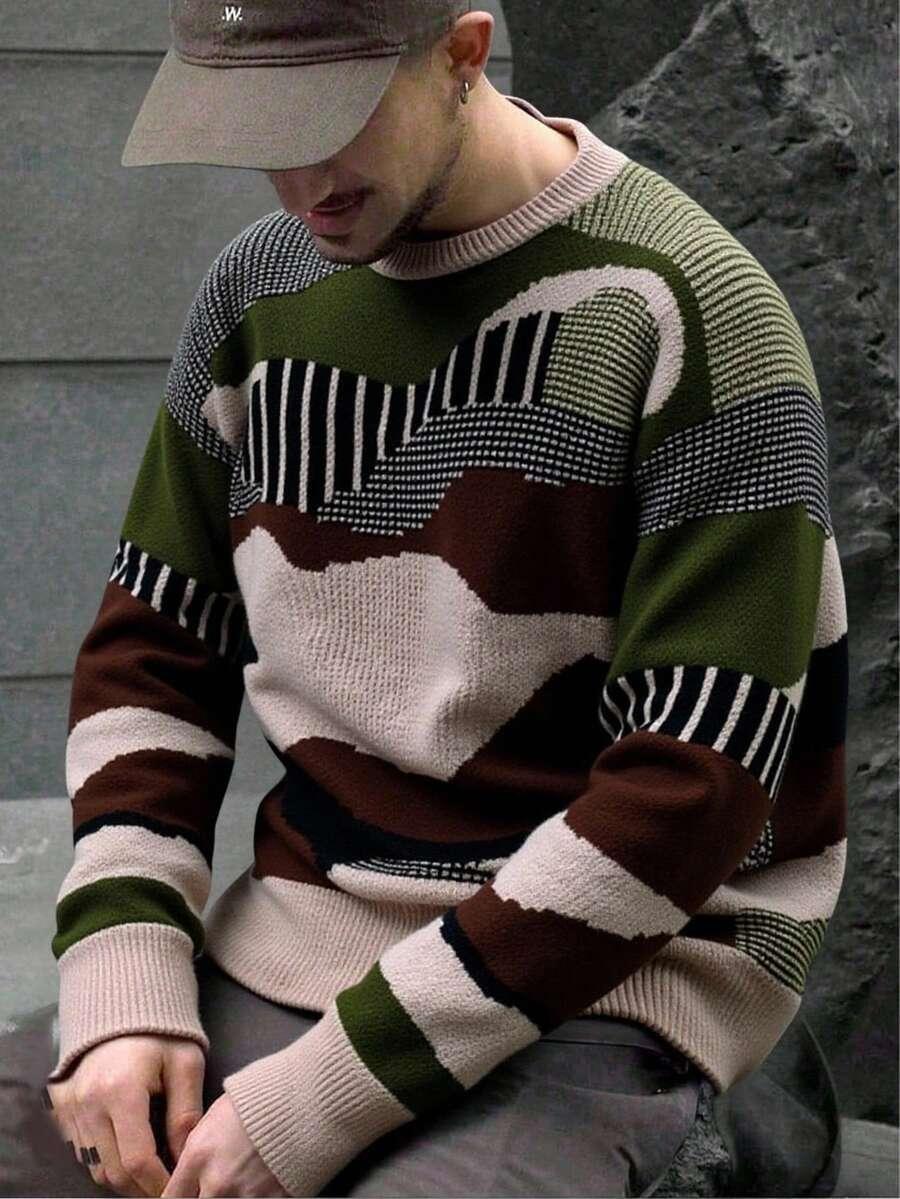 SWETER MĘSKI ZE WZOREM 