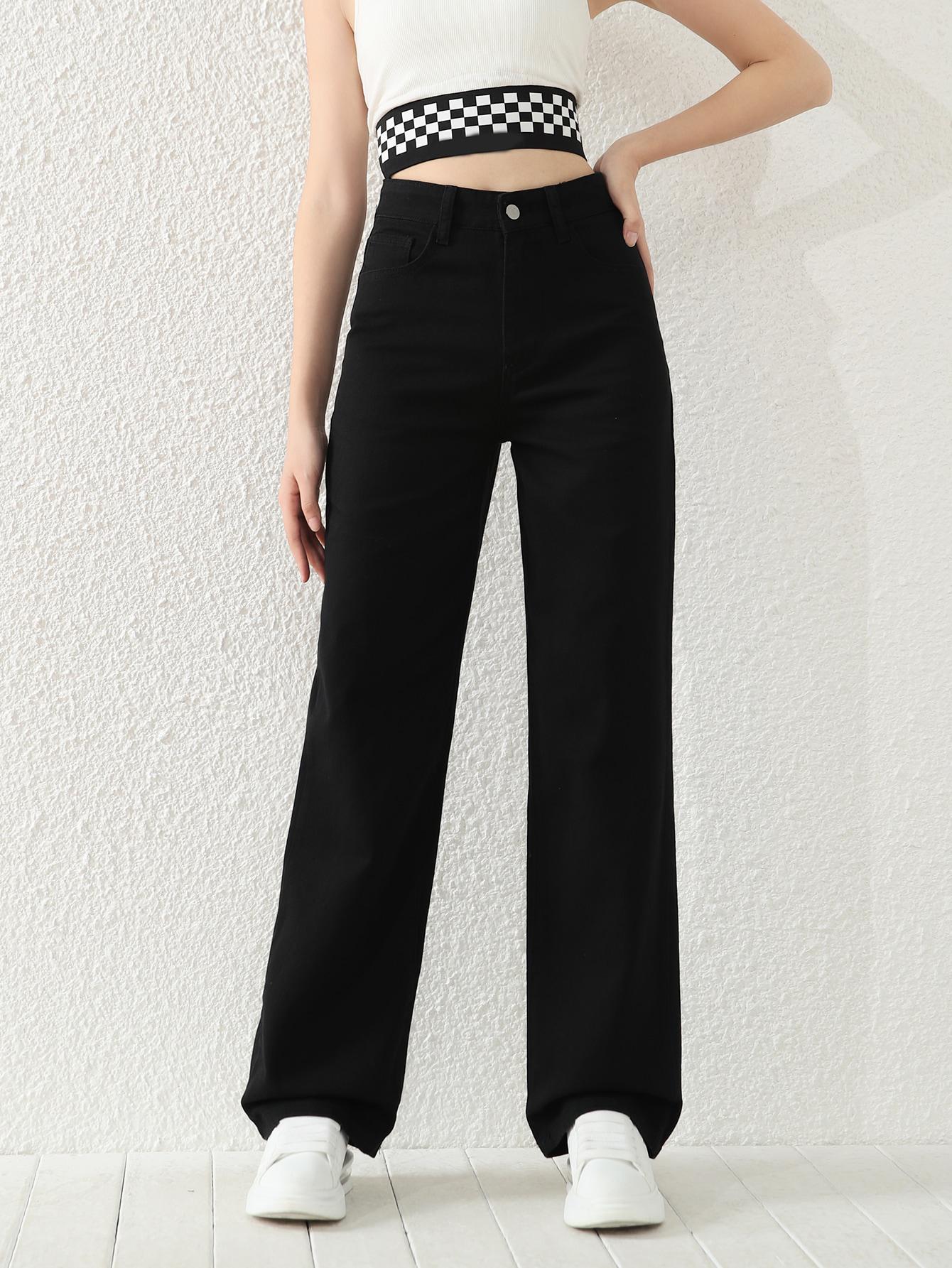 CZARNE SPODNIE JEANS