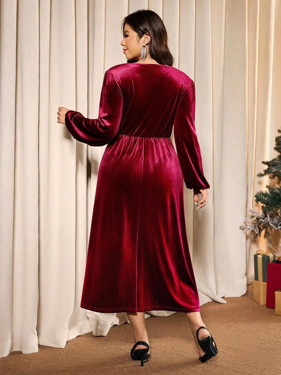Burgundowa maxi sukienka 
