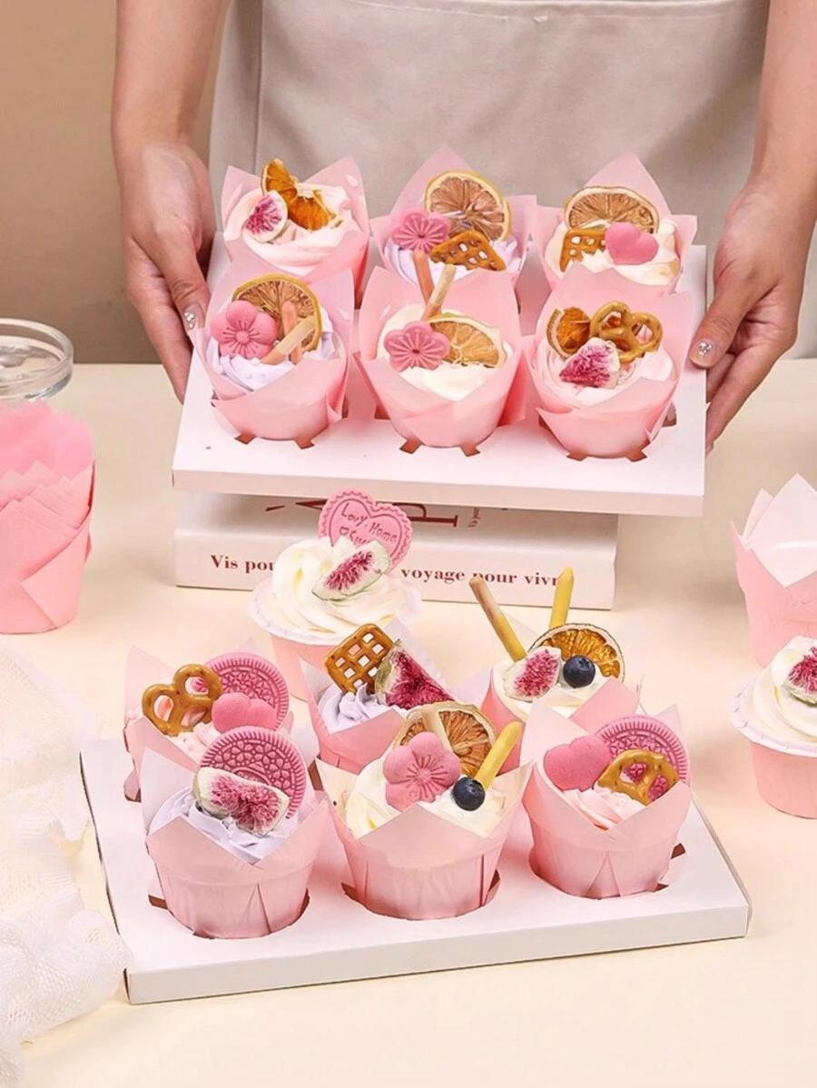 Różowe formy do muffinek