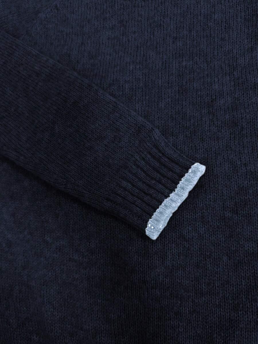 GRANATOWY SWETER OKRĄGŁY DEKOLT 