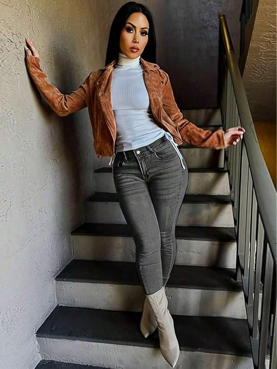 SZARE JEANSY RURKI 