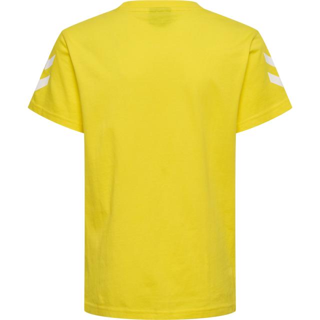 żółty t-shirt z okrągłym dekoltem logo kontrast