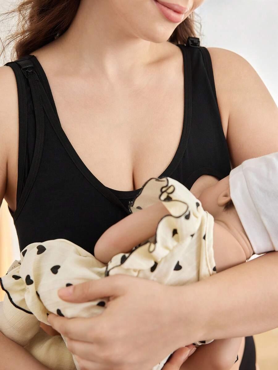 CZARNY MIĘKKI BIUSTONOSZ ciążowy