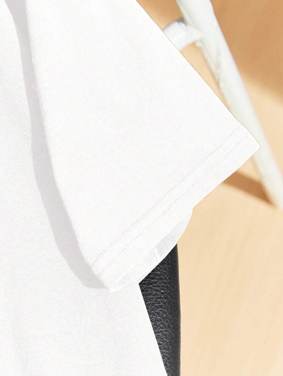 biały t-shirt print