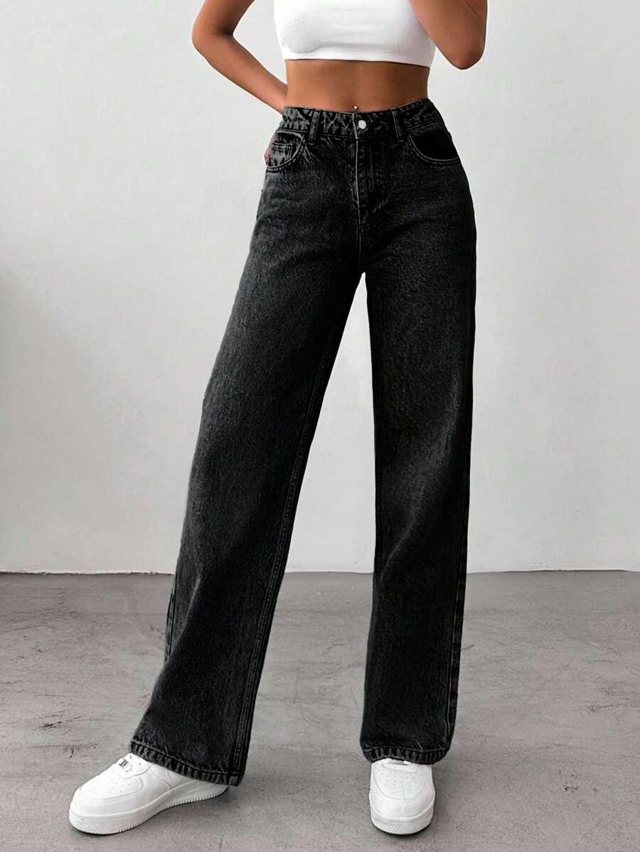 CZARNE SPODNIE JEANS