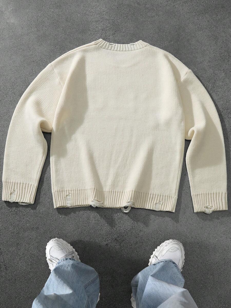 beżowy sweter długi rękaw