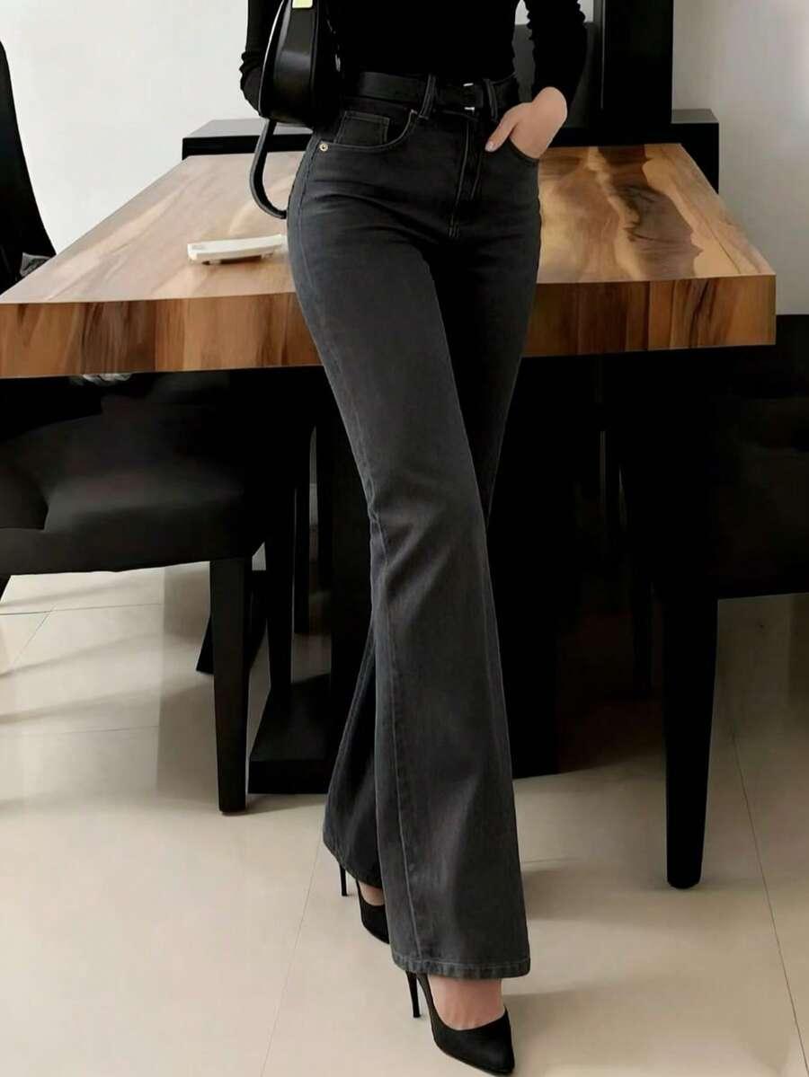 SZARE SPODNIE JEANS 