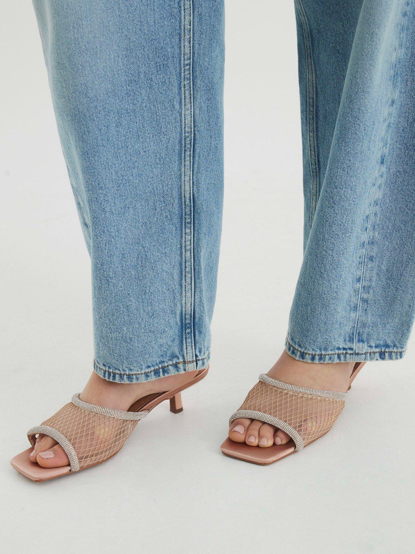 RIVER ISLAND KLAPKI Z BŁYSZCZĄCYMI DETALAMI 