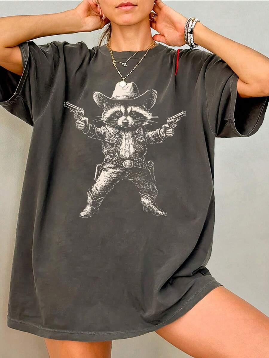 T-SHIRT DAMSKI Z NADRUKIEM