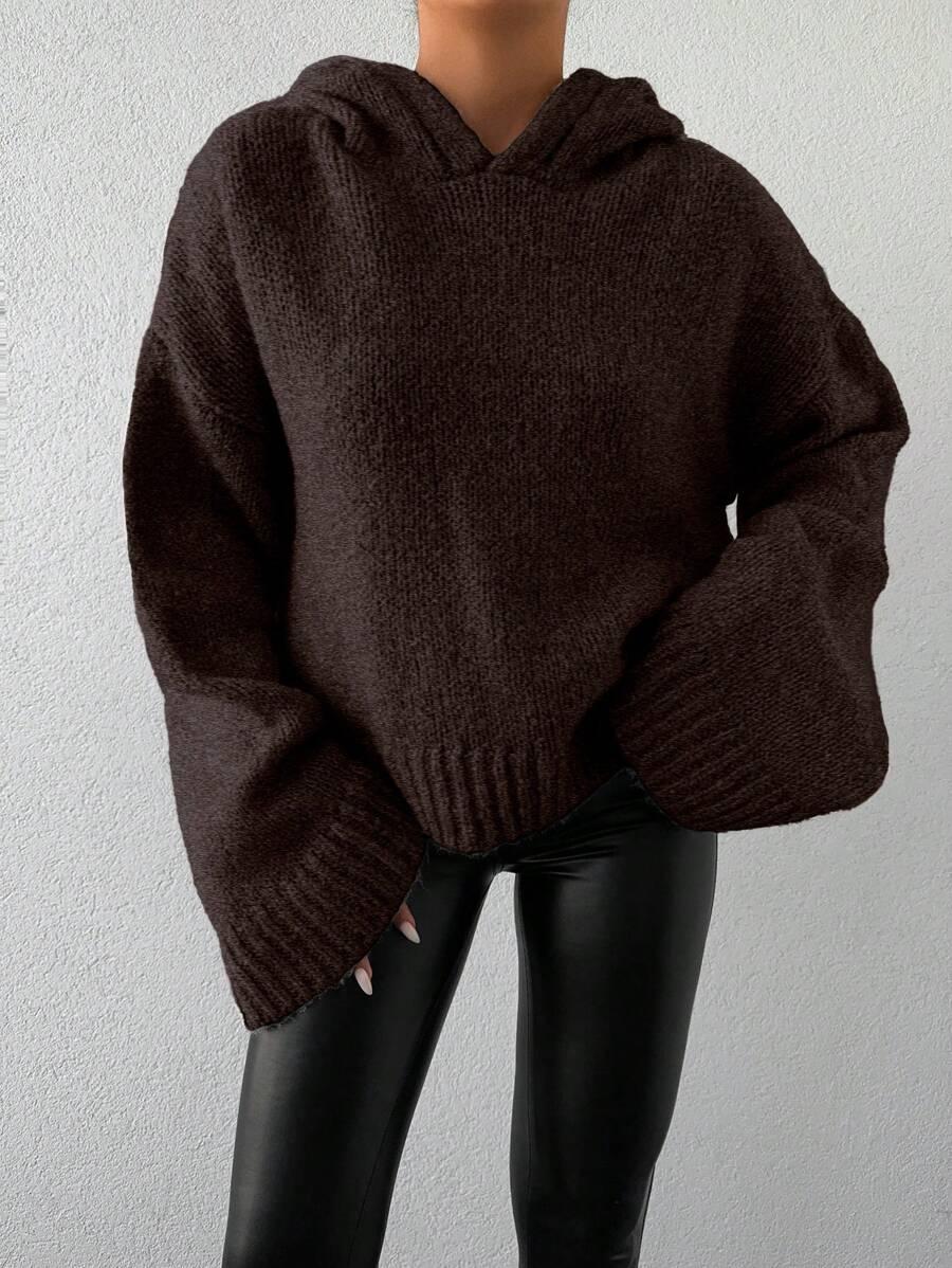 brązowy sweter kaptur