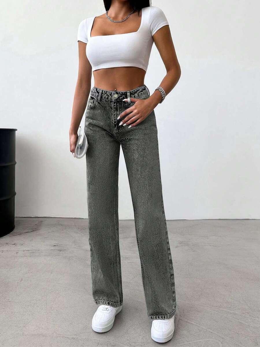 szare spodnie jeans