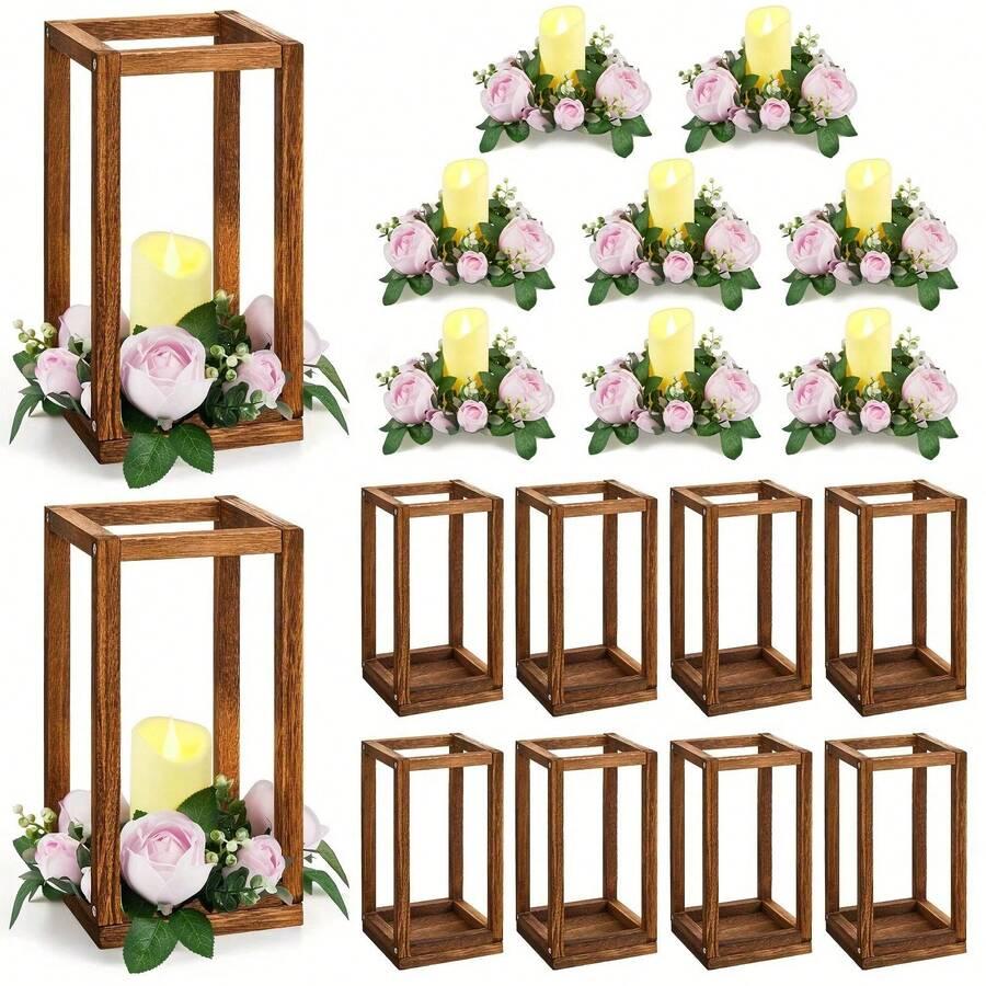 drewniany lampion 3-pack