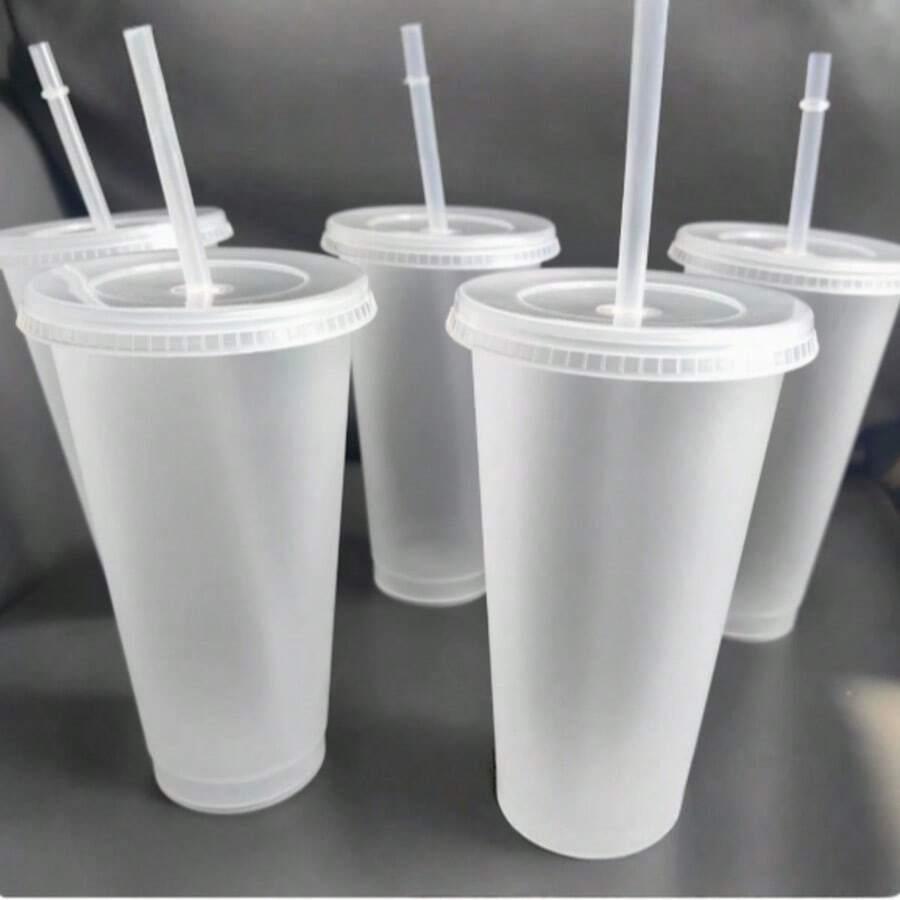 jednorazowy kubek ze słomką 5-pack